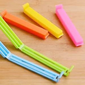 Haushalt Küche Kunststoff Lebensmittelbeutel Verschlussclips Bonbonfarben Snack Tee Verpackung Versiegelungsclips Frischehalter
