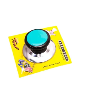 Bouton de couvercle de casserole de rechange avec base en acier inoxydable et poignée.