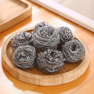 Heavy Duty Stainless Steel Scouring Pad Kitchen Cleaning Scrubbers Rust Proof Metal Dish Washing Scraper Ball