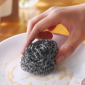 Stainless steel wire cleaning ball heavy duty pot scrubber for kitchen dish washing