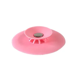 Filtre evier silicone rose bouchon de vidange type presse forme UFO anti colmatage salle de bains