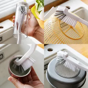 Long handle cup cleaning brush for narrow gaps, water bottles, and kitchen sink filters.