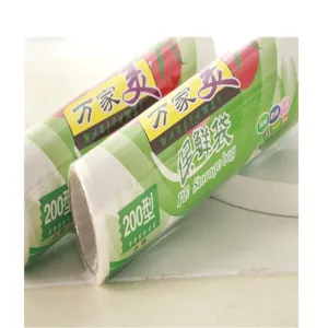 Household PE storage bags small size disposable fresh keeping bags rolls food wrap 2pcs