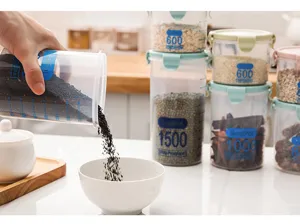 Plastik Lebensmittel Vorratsdose transparenter Behälter luftdichter Getreidespender