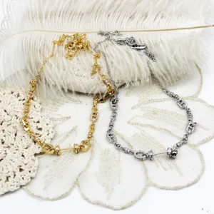 Collares DIY de lujo bañados en oro de 18K y plata con circonitas brillantes