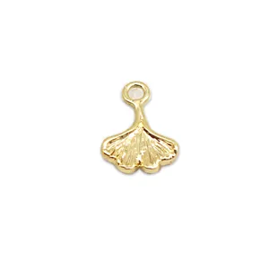 Delicate gold-plated ginkgo leaf pendant charm for DIY jewelry making and necklaces