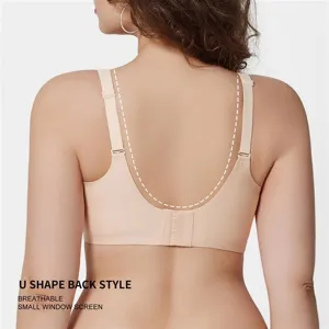 Soutien-gorge nude sans couture avec dos en U, bretelles réglables et tissu respirant idéal.