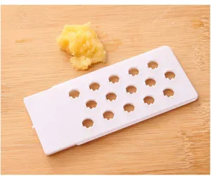 Mini grattugia per aglio in plastica, ideale per macinare facilmente zenzero e aglio fresco.