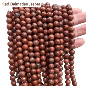 Cuentas redondas de jaspe rojo sésamo natural para hacer joyas y pulseras DIY