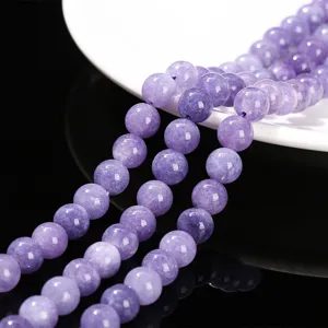 Natürlicher Lila Chalcedon Runde Perlen Poliert Glatte Lose Edelstein Perlen Für DIY Schmuckherstellung Armband Halskette Handwerk Zubehör