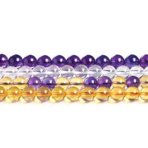 Assorted color piezoelectric crystal round loose beads for DIY jewelry bracelet making