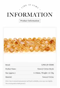Natural yellow citrine loose beads for DIY jewelry, 6-10mm gemstone bead specifications.