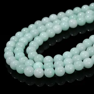 Light green imitation amazonite chalcedony round beads for DIY jewelry and bracelet making