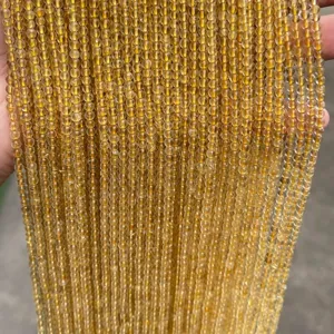 3mm natural golden rutilated quartz round beads for DIY bracelet jewelry making