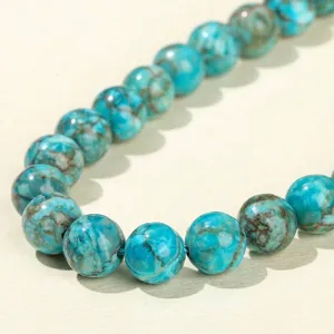 High quality polished blue turquoise round beads for DIY bracelet and necklace jewelry making