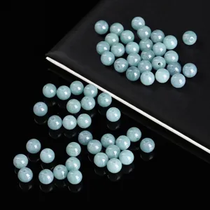 Natürliche blaue Jadeit-Rundperlen für DIY-Schmuckherstellungszubehör-Set
