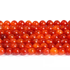 Red dragon veined agate round loose beads for professional DIY jewelry making