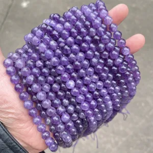 Natural purple Uruguay amethyst round beads for handmade DIY jewelry making detail