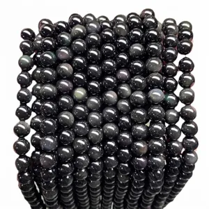 Natuurlijke regenboog oog obsidiaan ronde kralen strengen voor DIY sieraden