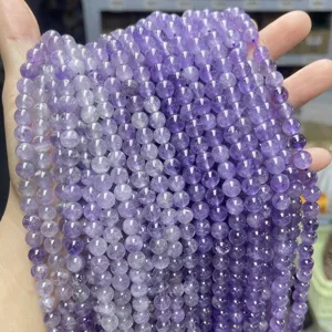 Natural Purple Amethyst Jade Round Loose Beads For DIY Jewelry Making Bracelet Necklace Accessories High Grade Purple Crystal Stone