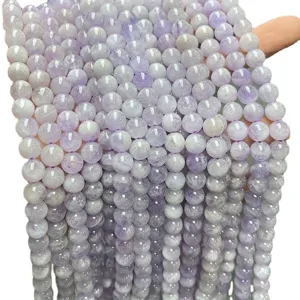 Natural lavender amethyst round crystal beads for DIY jewelry making