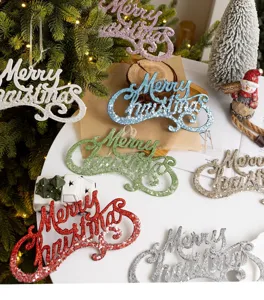Weihnacht Glitzer Buchstaben Hängeschild festliche Baum Kranz Dekoration Anhänger Ornament