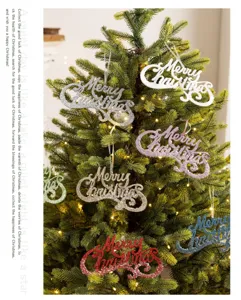 Weihnachtsbaum Hängende Ornament Glitzer Frohe Weihnachten Buchstaben Plakette Dekor