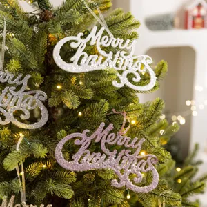 Glitzernde Frohe Weihnachten Hängeschild Ornament für Christbaum Dekoration Party.