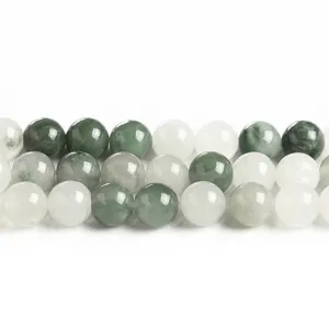 Natural Tianshan ice green jade round loose beads for DIY jewelry making accessories