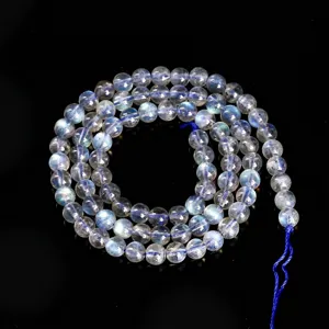 Natürliche 6mm graue Mondstein Labradorit lose Perlen für die DIY Schmuckherstellung