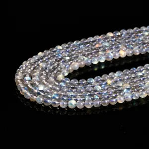 Natürliche 6mm graue Mondstein Rundperlen für DIY-Schmuckherstellung und Armbänder