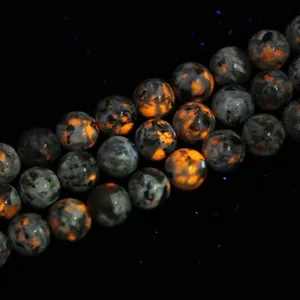 Natural Flame Stone Yooperlite Round Beads For Jewelry Making DIY Fluorescent Crystal Stone Loose Beads DIY Bracelet Necklace Accessories