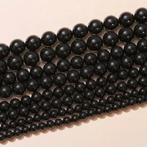 7A Natürliche Schwarze Achat Perlen Für Schmuckherstellung DIY Armband Halskette Runde Lose Steinperlen Polierte Achat Perlen Für Handarbeit