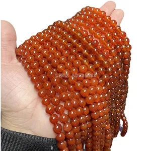 Natural 5A red agate loose round beads for DIY jewelry making and bracelet strands