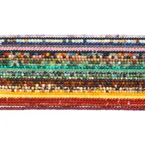 Natural Stone Crystal Agate Round Loose Beads 2mm 3mm Polished Tiny Gemstone Beads For DIY Jewelry Making Earrings Supplies