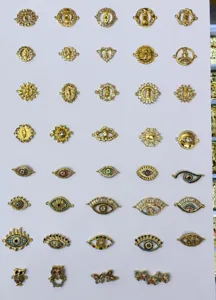 Mikro Eingelegter 14K Vergoldeter Zirkonia Eule Schmetterling Böser Blick Charms DIY Schmuckherstellung Zubehör