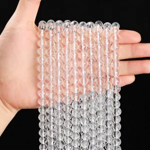 Cuentas de cristal de cuarzo transparente natural de 128 facetas para hacer joyas