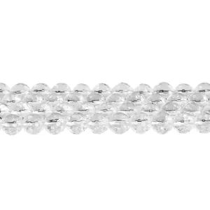 Cuentas de cristal de roca natural con 128 facetas para la creación de joyas DIY