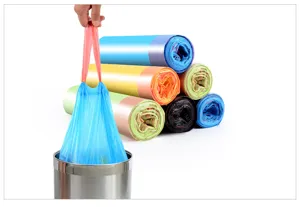 Bolsas de basura de colores con cordón bolsas plástico gruesas para cocina limpieza diaria pack.