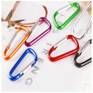 Mousquetons en alliage d'aluminium anneau D multicolore pour sac à clés extérieur