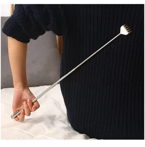 Edelstahl ausziehbarer Rückenkratzer, Stift-Clip Design für bequeme Nutzung und Entspannung im Alltag.