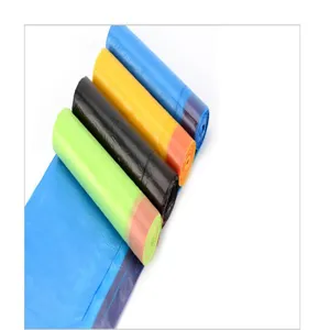 Bolsas de basura multicolor en rollo, bolsas de plástico gruesas para uso doméstico diario.