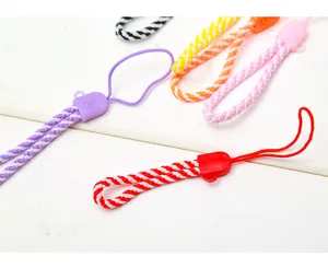 Korte polsband kleurrijke gevlochten telefoonkoord voor mobiel en digitale camera.