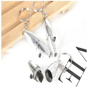 Mini portable LED UV flashlight keychain, compact metal multi-use counterfeit detector light.