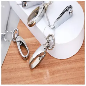 Metal keychain nail clipper set multi-functional hardware tools detail close-up view