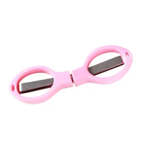 Forbici pieghevoli portatili rosa mini viaggio tascabile in acciaio inox utensile