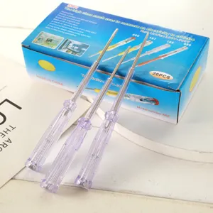 Stylo Testeur de Tension Électrique Portable Poignée Isolée Transparente Test de Circuit Outil à Main Pour Maison Bureau