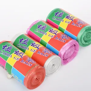Bolsas de basura desechables de colores con diseño desprendible, rollos resistentes.