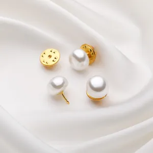 Pearl anti-glare brooch collar pins for shirts, invisible fixed decorative buttons, elegant and practical.