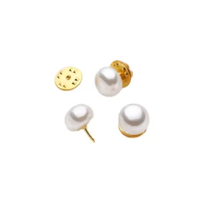 Pearl anti-exposure button brooch for shirt collar, invisible decorative fixing pin set.